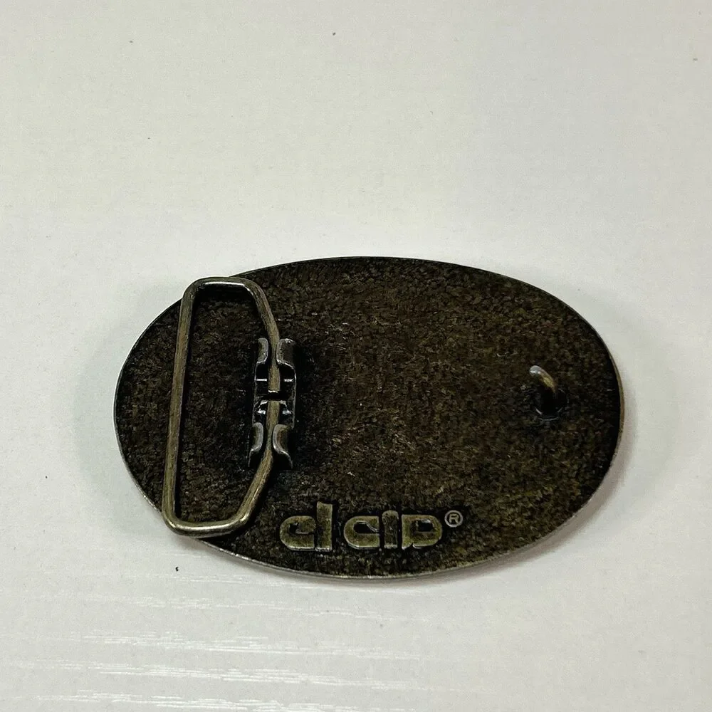 VINTAGE PIONEER SEED COMPANY BELT BUCKLE METAL & LEATHER